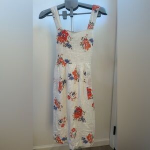 Anthropologie White Floral Dress Size 2